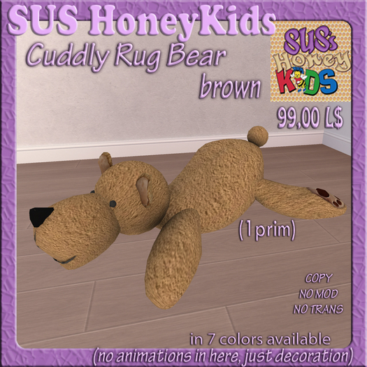 SUS HoneyKids Cuddly Rug Bear brown Box