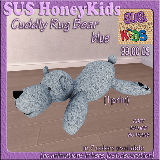 SUS HoneyKids Cuddly Rug Bear blue Box