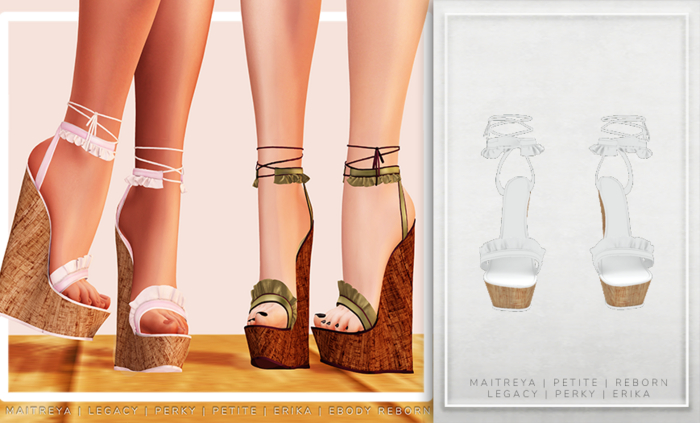 [Aleutia] Kris Ruffle Heels -  White