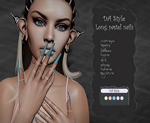 DA Long pastel nails w/Hud