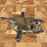 Wild Boar Skin Area Rug (Boxed)(square flat tga prim rug)  