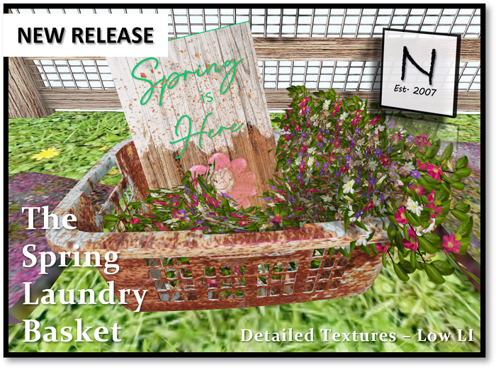 Grunge Spring is Here Decor Laundry Basket - Rust