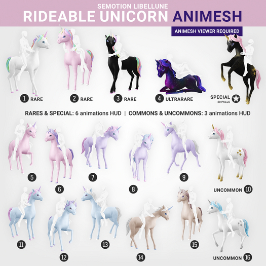 SEmotion Libellune Rideable Unicorn Animesh #15