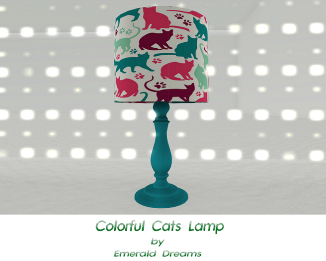 .:Emerald Dreams:. Colorful Cats Lamp