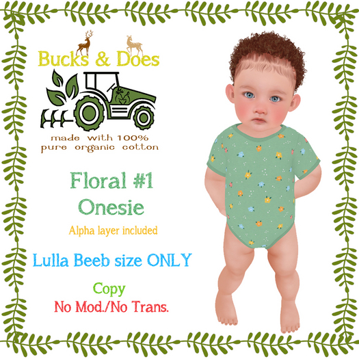 [Bucks & Does] - Floral 1 Onesie Lullabeebs
