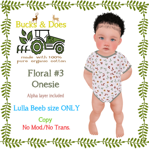 [Bucks & Does] - Floral 3 Onesie Lullabeebs