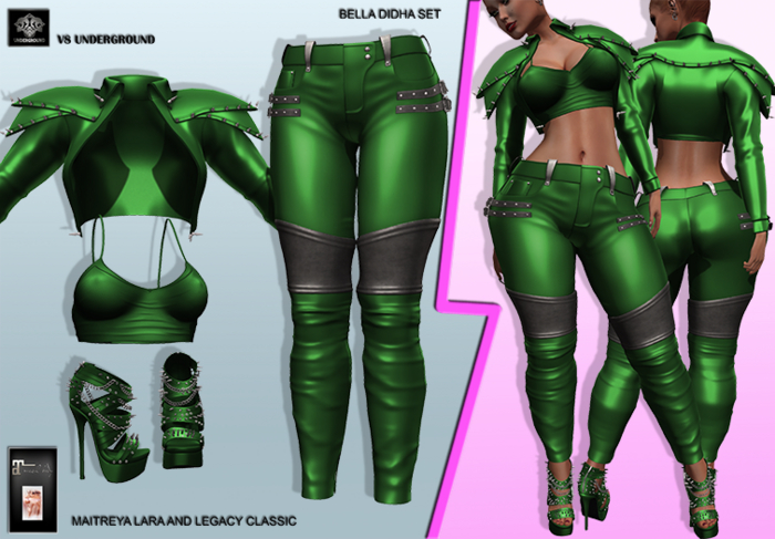 **BELLA DIDHA GREEN ROCK STAR STYLE COMPLET OUTFIT** (WEAR)