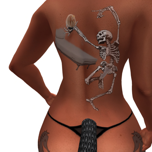 TATTOO ESQUELETO CALENTON, CUERPOS BOM, ESPALDA