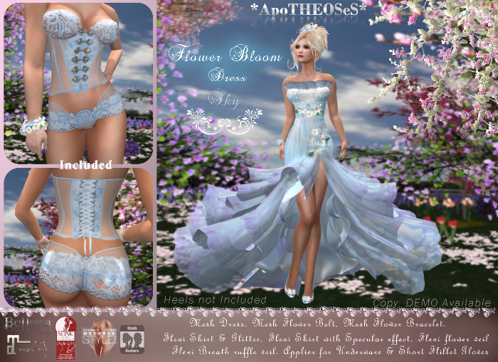 Sky flower Bloom dress ~ Bridesmaid