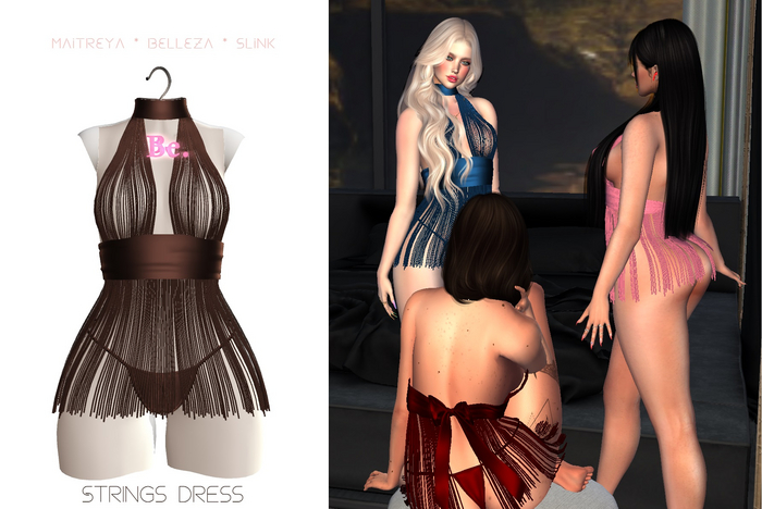 Be. "MORGANA" DRESS - BROWN 
