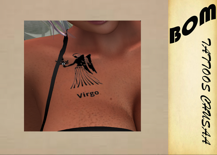 TATTOO IMAGEN, BOM, VIRGO, TATTOO** PECHO-2