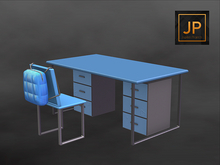 1. HILTED -  Flashback Collection - Desk + Chair - Blue