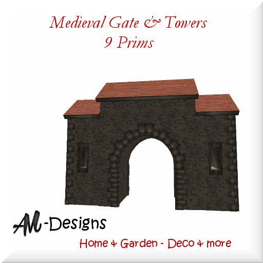 Medieval Gate & Tower - 9 Prims