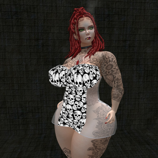 {Xan's} Lingerie dress -white skulls 2