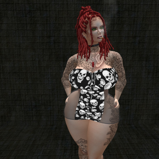 {Xan's} LIngeries dress Grey skulls
