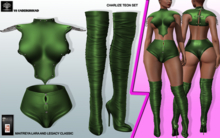 **CHARLIZE TEON GREEN POST APOCALYPSE STYLE COMPLET OUTFIT**