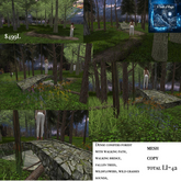 Dense conifirs forest walkable path bridge & sounds box LI=42