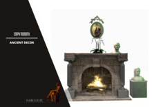 Mesh Décor Set - Fireplace, Mirror, Statues, Plant (Copy/Modify)