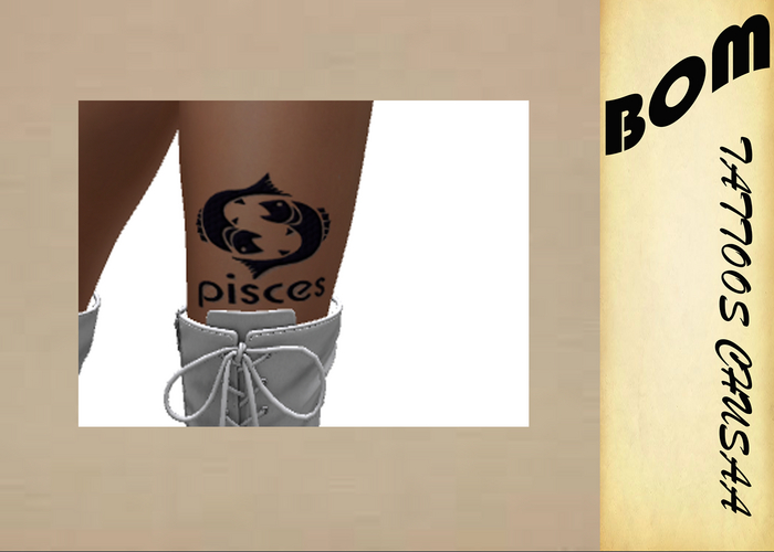 TATTOO BOM, PISCIS, PIERNA, TATTOO