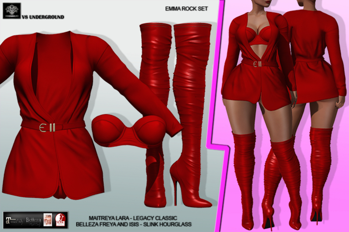 **EMMA ROCK RED URBAN STYLE COMPLET OUTFIT** (WEAR)