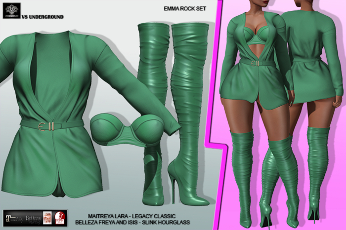 **EMMA ROCK GREEN URBAN STYLE COMPLET OUTFIT** (WEAR)