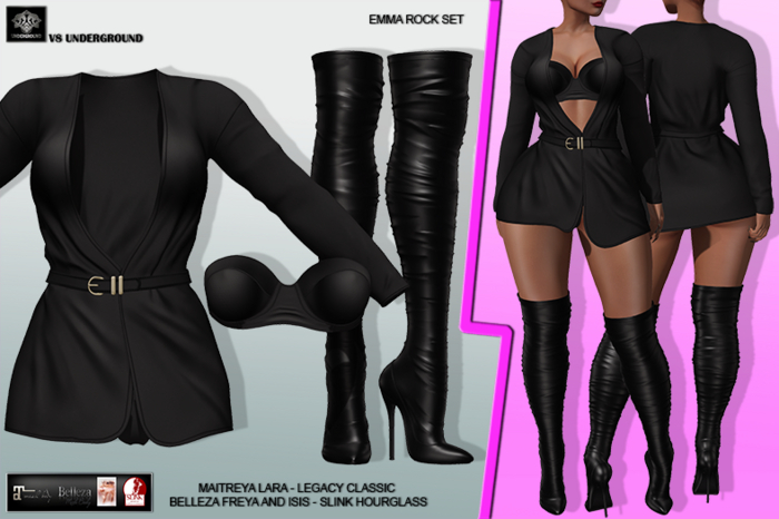 **EMMA ROCK BLACK URBAN STYLE COMPLET OUTFIT** (WEAR)