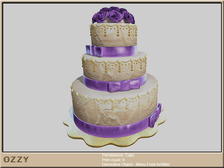 Second Life Marketplace - *$OZZY$* Wedding Cake Pearls and Roses - Lilac