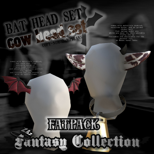 {DUALZZ} - "Fantasy collection (cow/bat headpiece)"