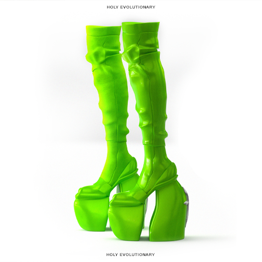 Holy Evolutionary. Crucify Boots "Lime"