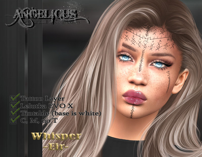 ::ANGELICUS:: EVOX face tattoo -Eir-