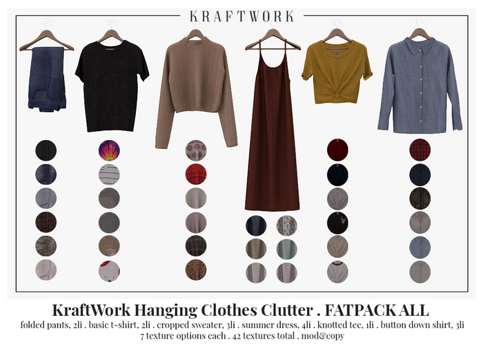 KraftWork Hanging Clothes Clutter . FATPACK ALL (Add Me)