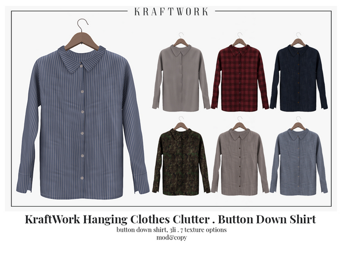 KraftWork Hanging Clothes Clutter . Button Down Shirt (Add Me)