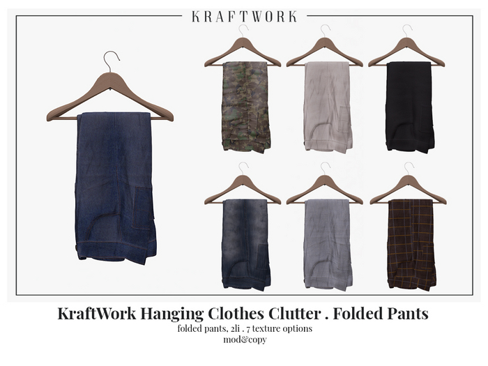 KraftWork Hanging Clothes Clutter . Folded Pants (Add Me)