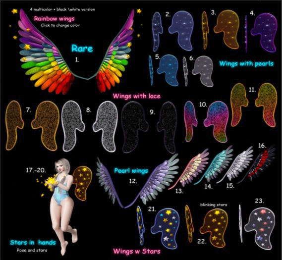 1.Yokai - Heaven GACHA - Rainbow wings RARE