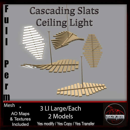 Full Perm Cascading Slats Ceiling Light