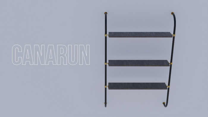 Gold/Wood Shelf - CANARUN / %100 Mesh