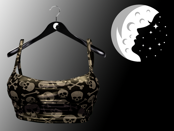 Moonie - Emily Top - Skulls Black