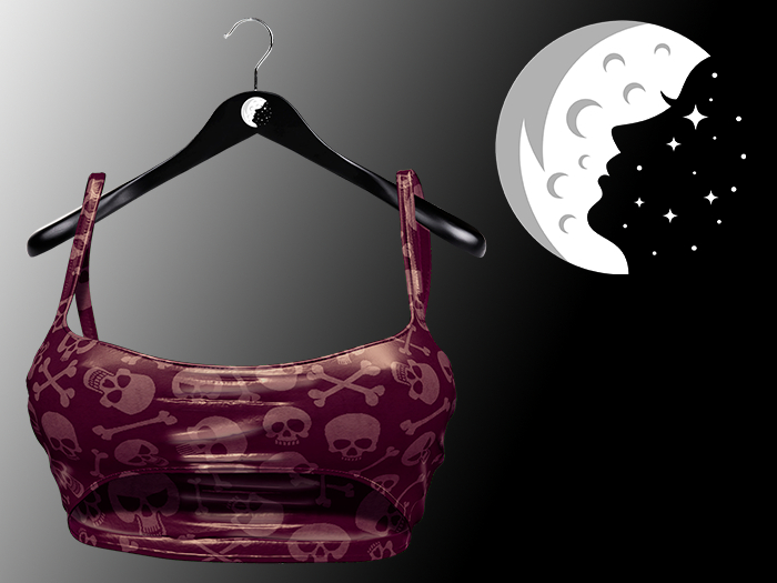 Moonie - Emily Top - Skulls Pink
