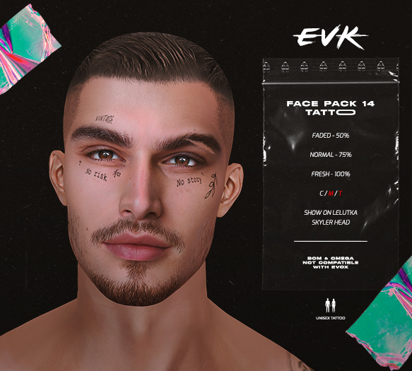 [ E V K ] Tattoo Face Pack #14