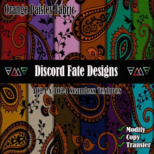 DFD Orange Paisley Fabric 