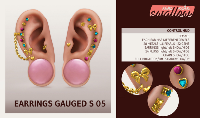 ^^Swallow^^ DEMO Earrings Gauged S05 (f)