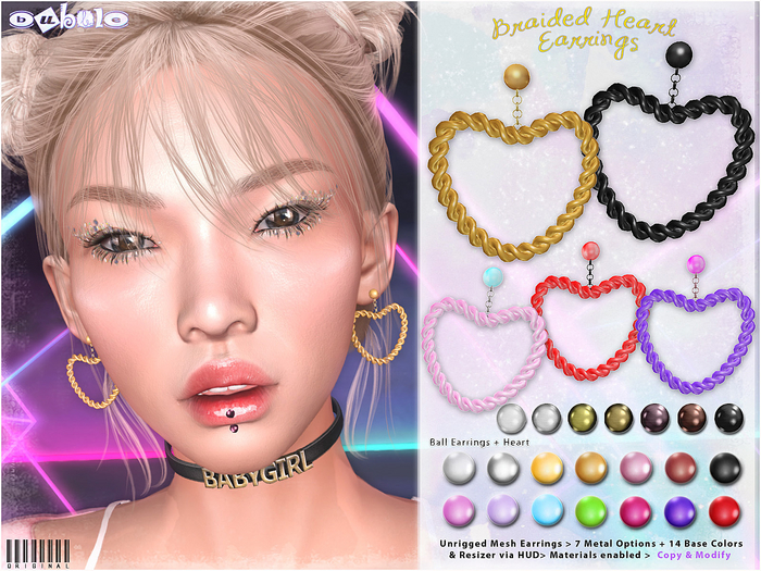 [ bubble ] Braided Heart Earrings
