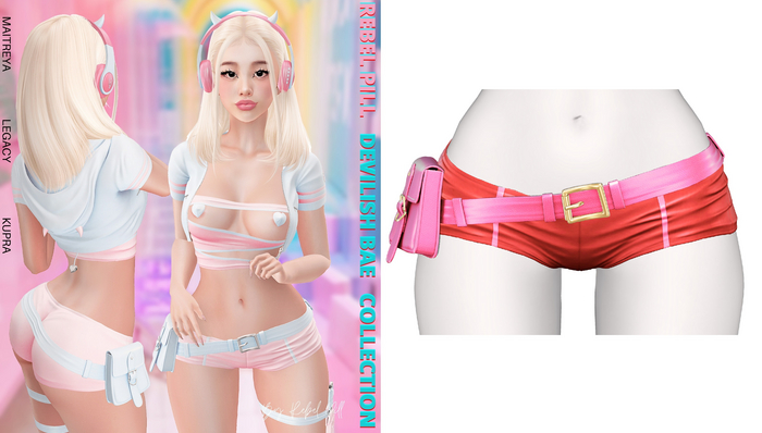 Rebelpill - Devilicious Bae Collection Shorts Red