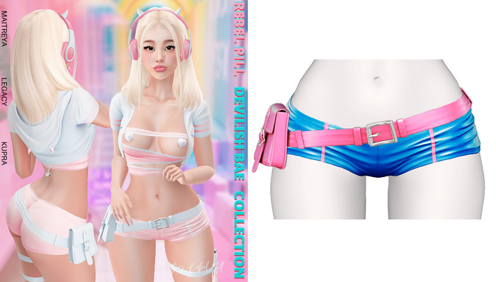 Rebelpill - Devilicious Bae Collection Shorts Splashy Blue