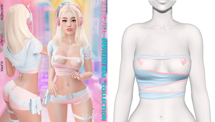Rebelpill - Devilicious Bae Collection Top Baby Blue