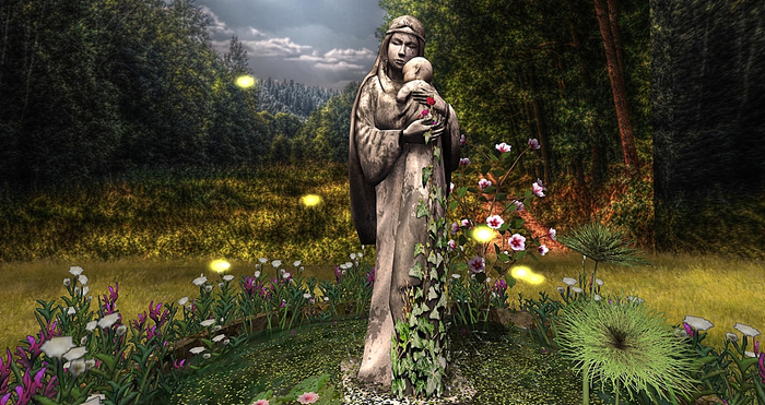CJ Fountain Mother & Child with Fireflies 