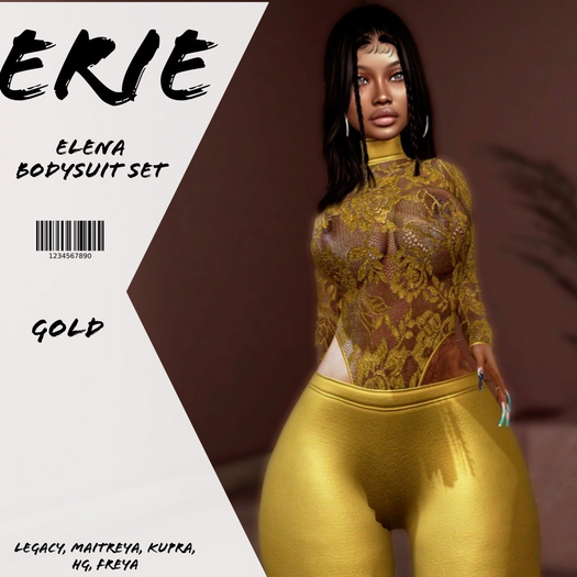 Erie[Elena Bodysuit Set ][gold]