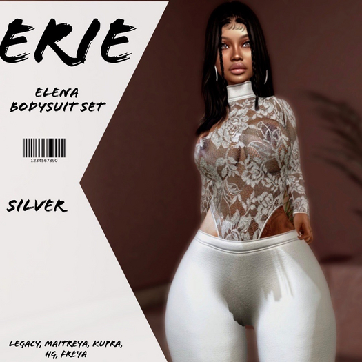 Erie[Elena Bodysuit Set ][silver]