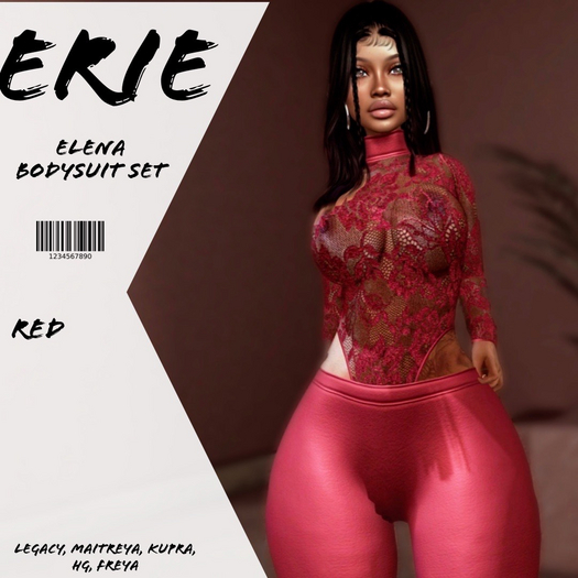 Erie[Elena Bodysuit Set][red]