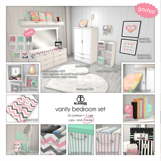 [blissiere] vanity bedroom set